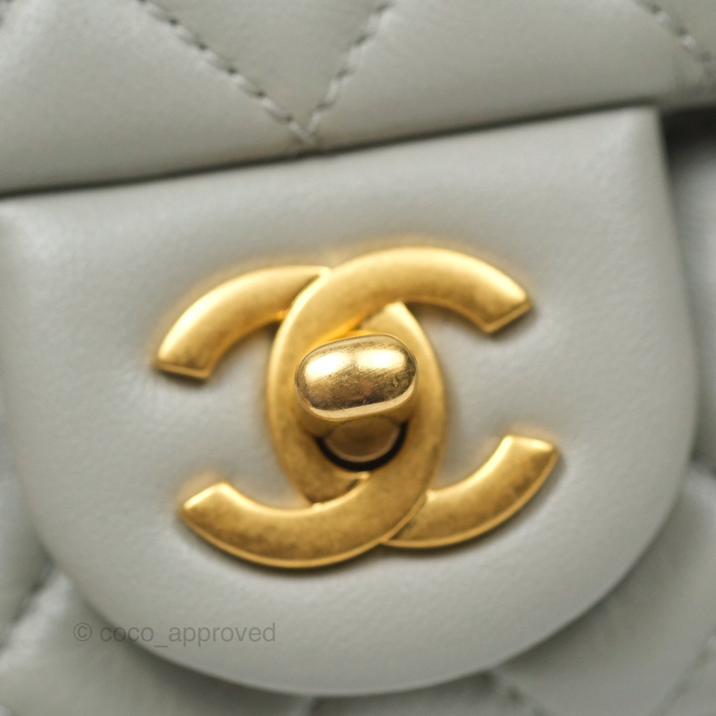 Chanel Mini Rectangular Pearl Crush Grey Lambskin Aged Gold Hardware