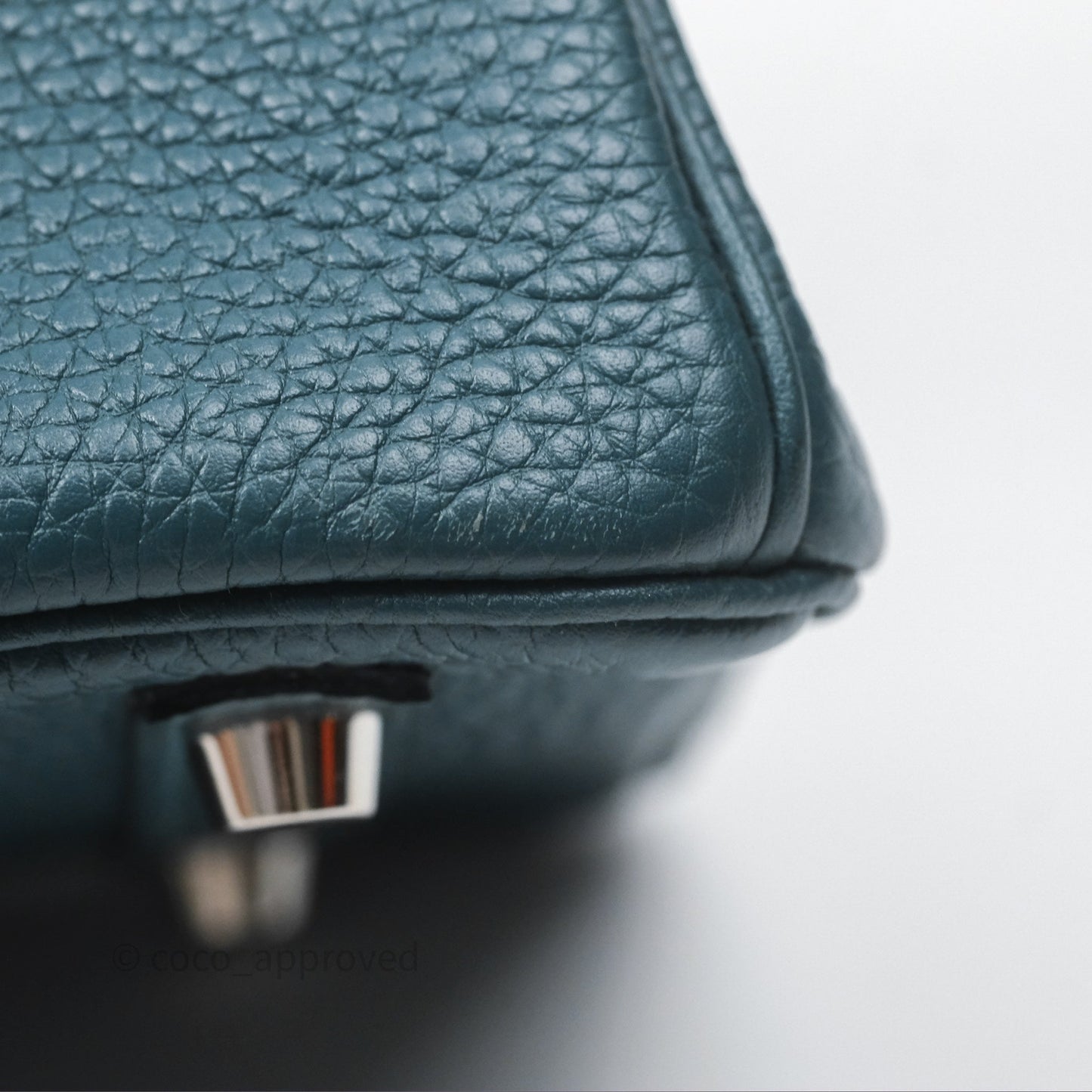 Hermès Birkin 25 Retourne Vert Bosphore W0 / Bleu Océan Z7 Togo Palladium Hardware