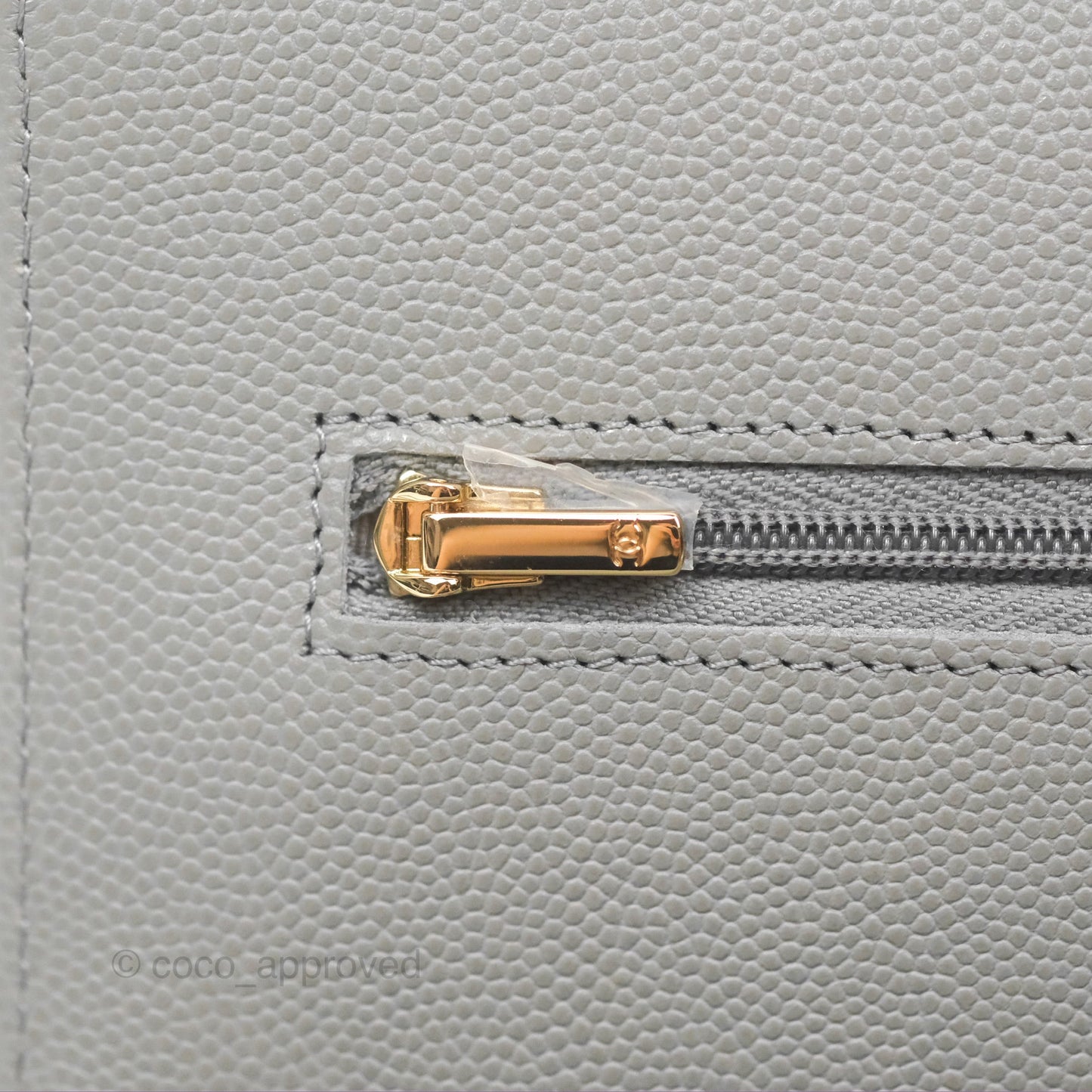 Chanel Classic Quilted Wallet On Chain WOC Grey Caviar Gold Hardware