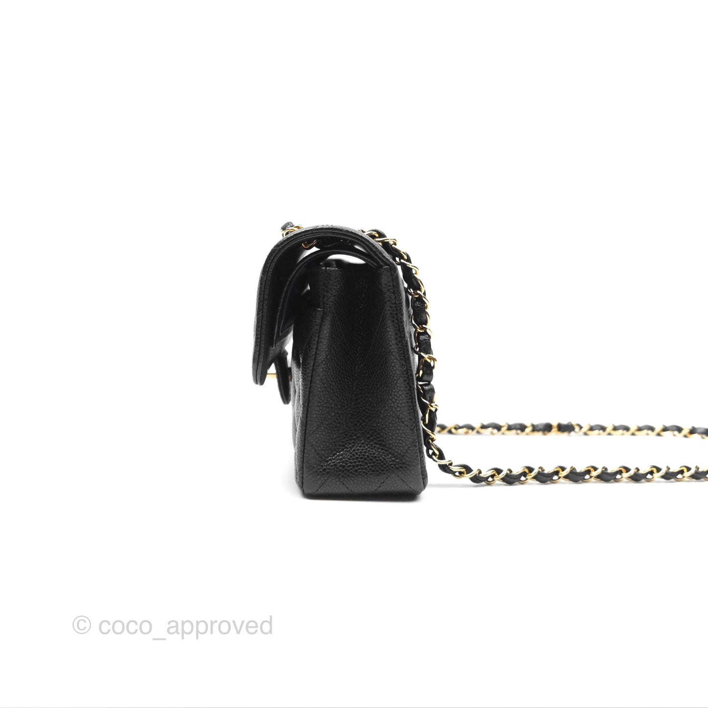 Chanel Small S/M Classic Flap Quilted Black Caviar Gold Hardware