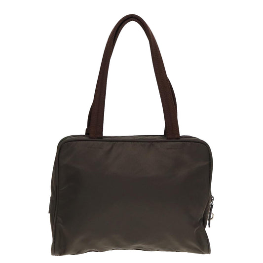 Luxury Prada Tote Bag Nylon Khaki Silver  85398