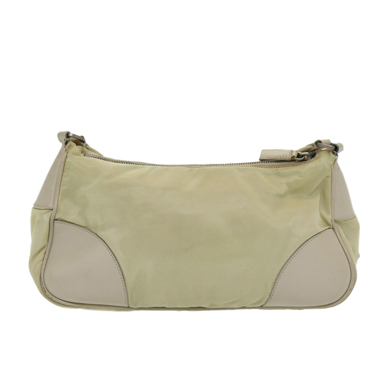 Luxury Prada Shoulder Bag Nylon White Silver  85399