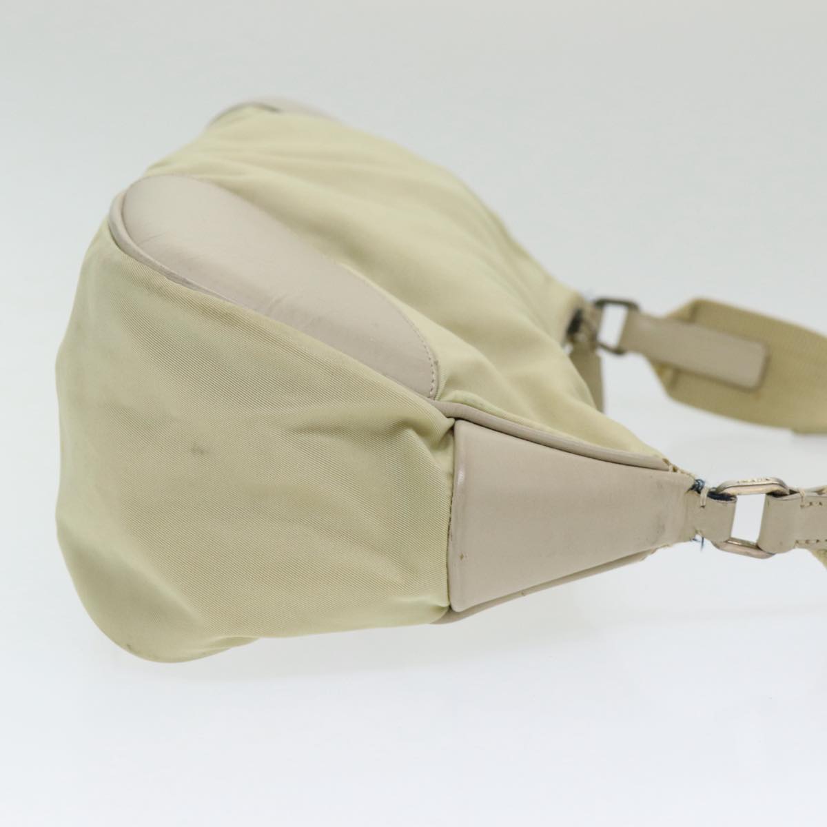 Luxury Prada Shoulder Bag Nylon White Silver  85399