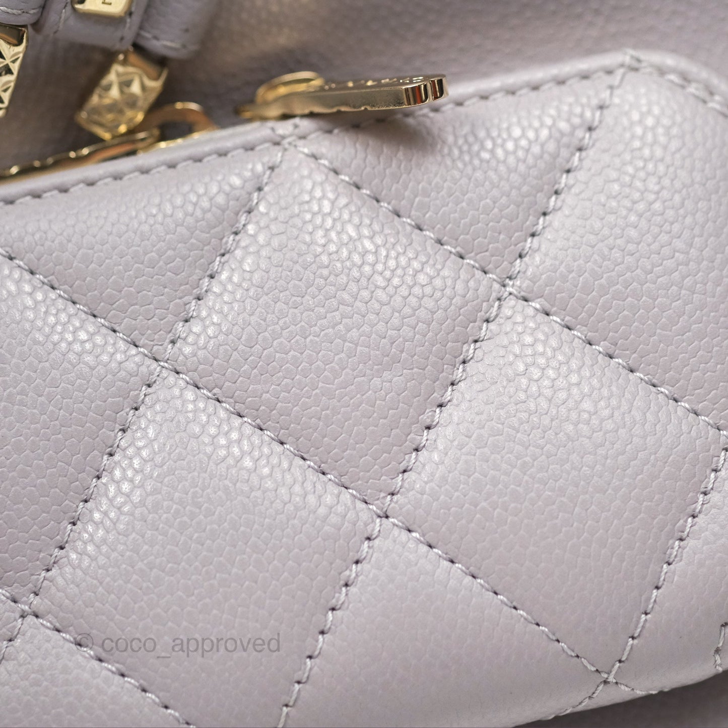 Chanel Mini Business Affinity Backpack Grey Caviar Gold Hardware 22B