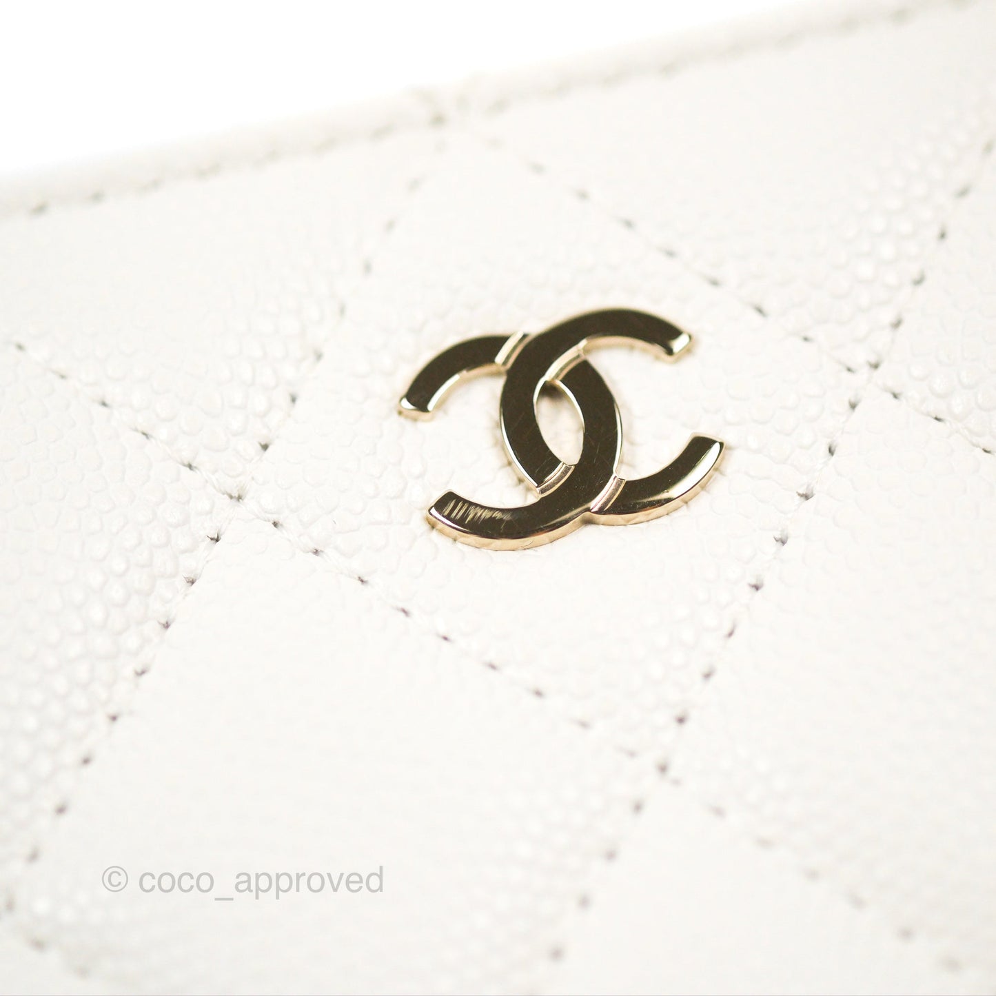Chanel Mini Quilted Camera Case White Caviar Gold Hardware