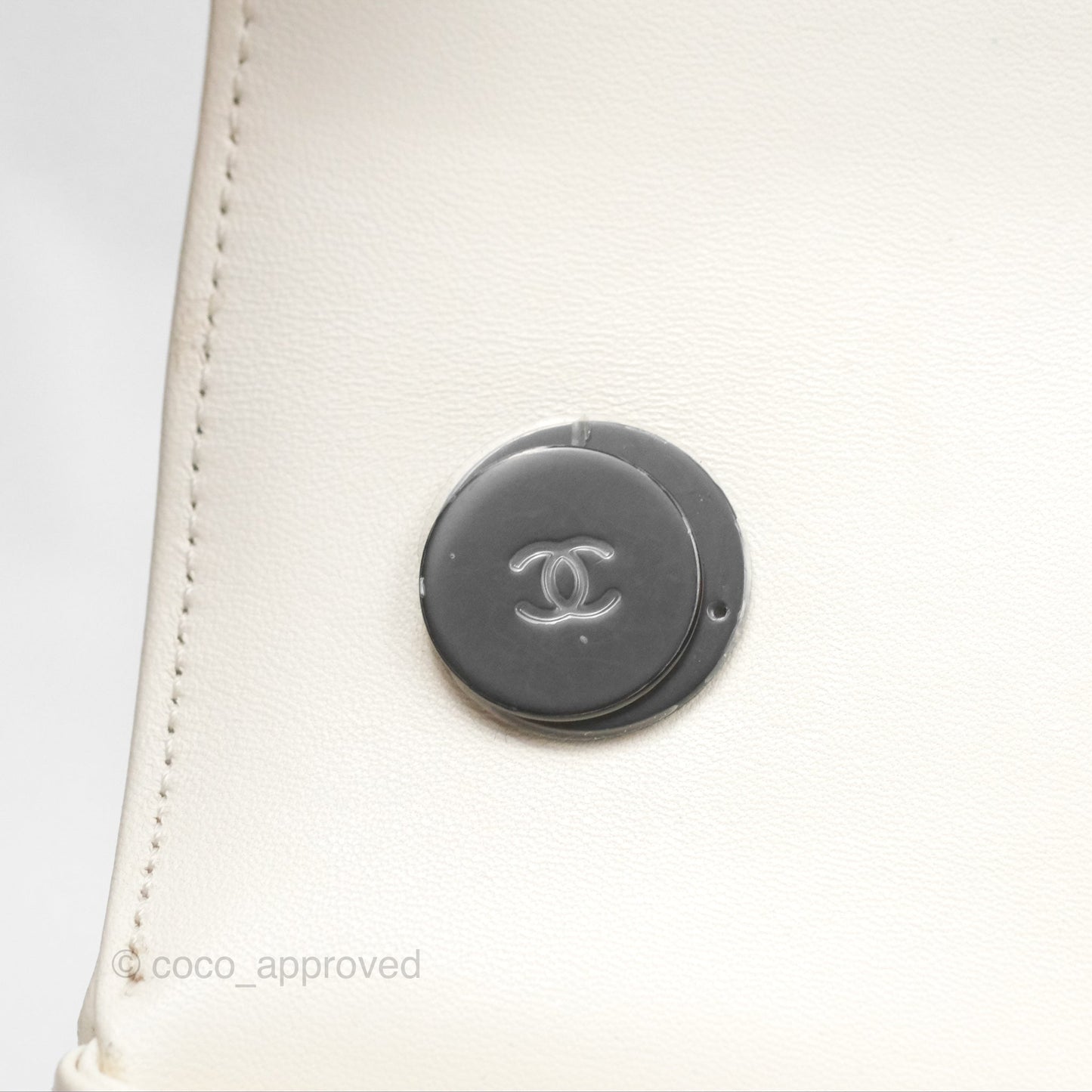 Chanel Trendy CC Small White Lambskin Black Hardware