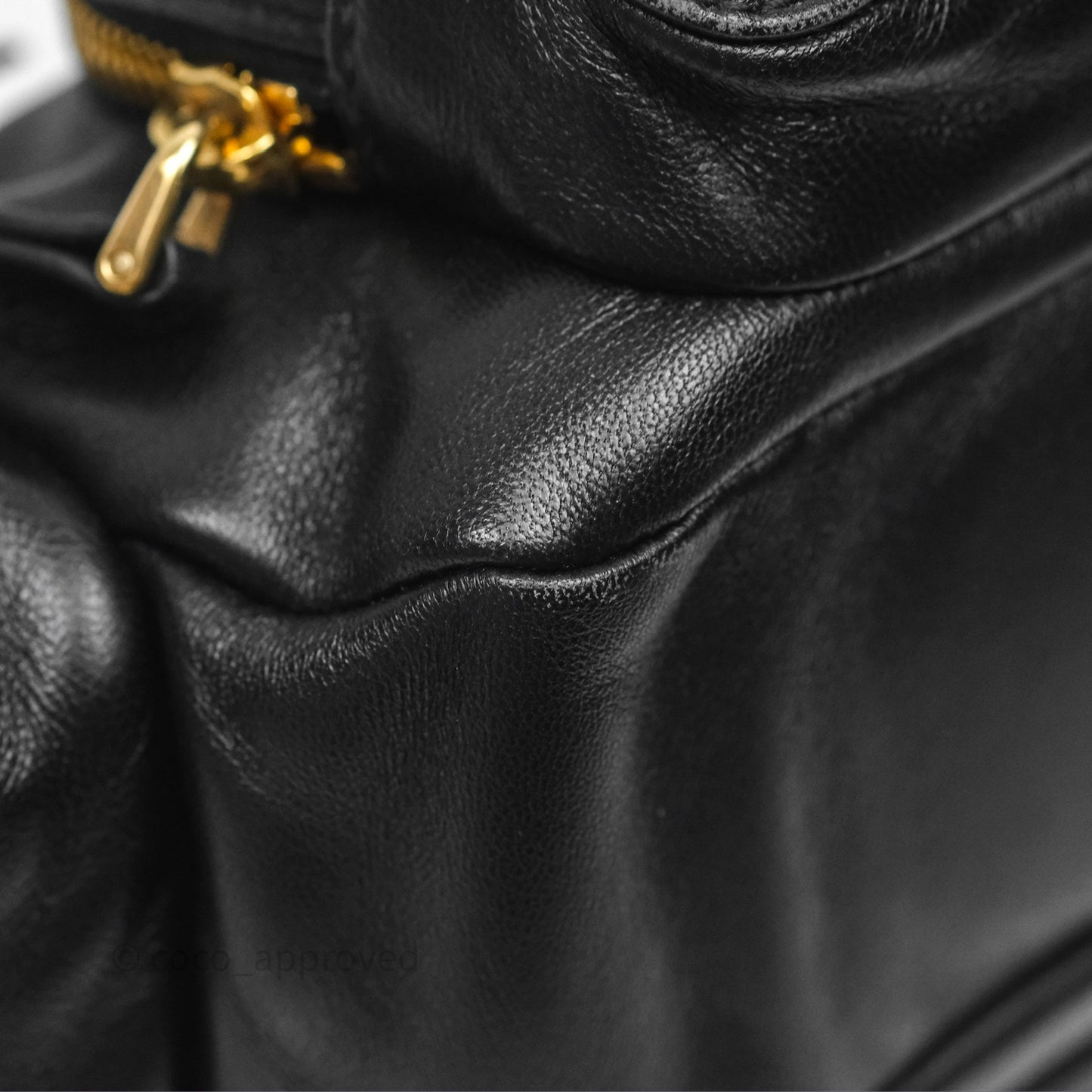 Miu Miu Nappa Leather Pocket Bag Black Lambskin Gold Hardware
