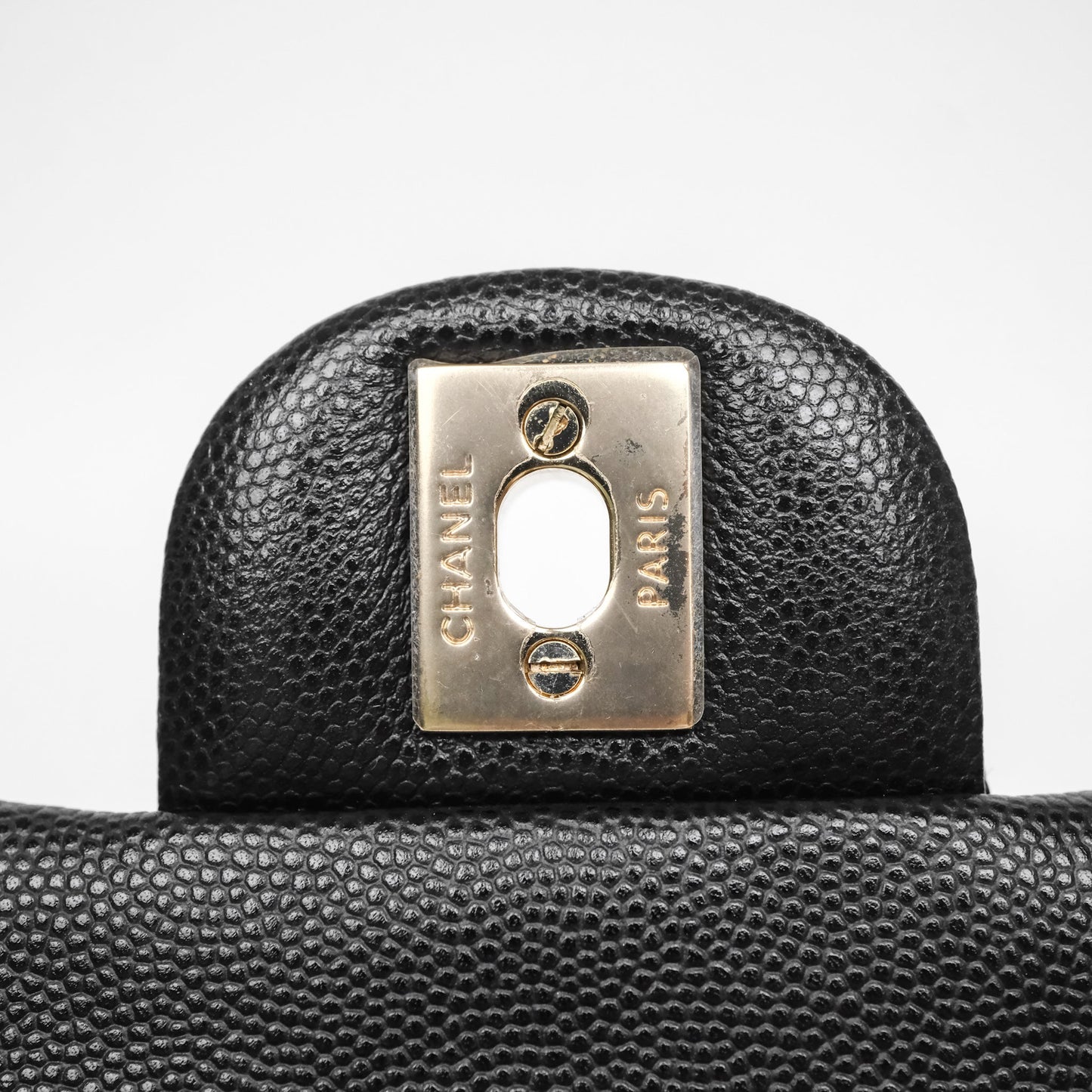 Chanel Mini Square Black Caviar Gold Hardware