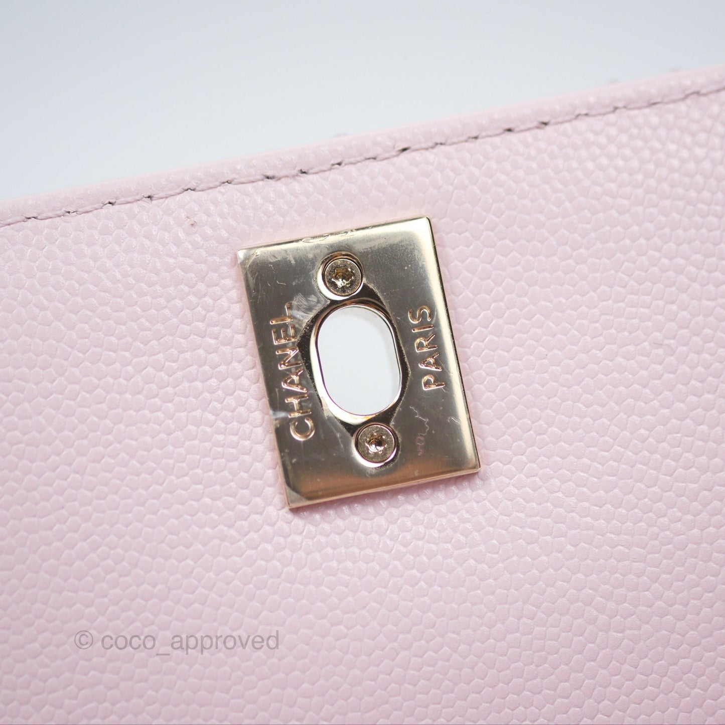 Chanel Small Coco Handle Light Pink Caviar Gold Hardware