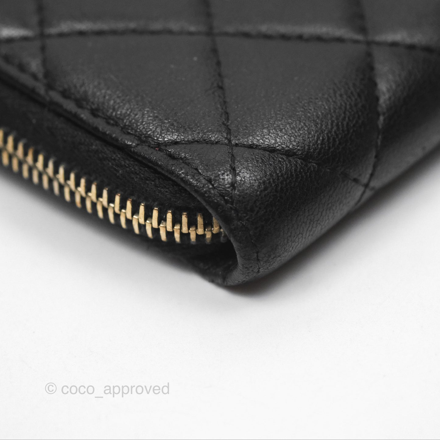 Chanel Zip Around Organiser Wallet Black Lambskin Gold Hardware