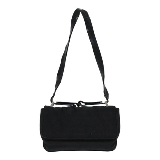 Luxury Prada Shoulder Bag Nylon Black Silver  85439
