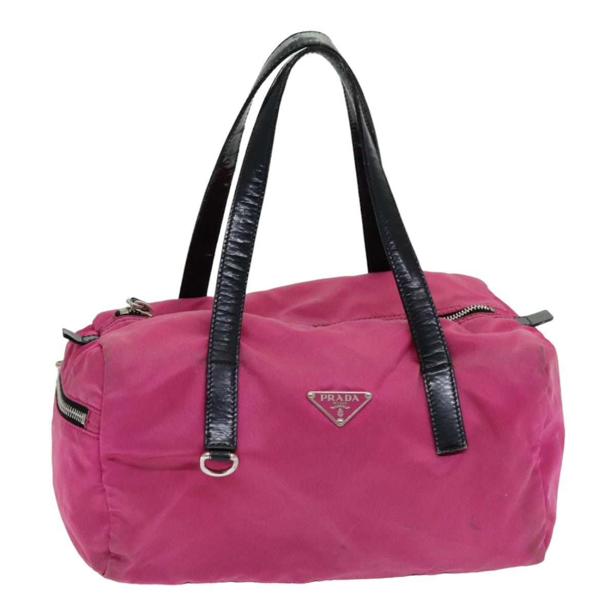 Luxury Prada Hand Bag Nylon Pink Silver  85465
