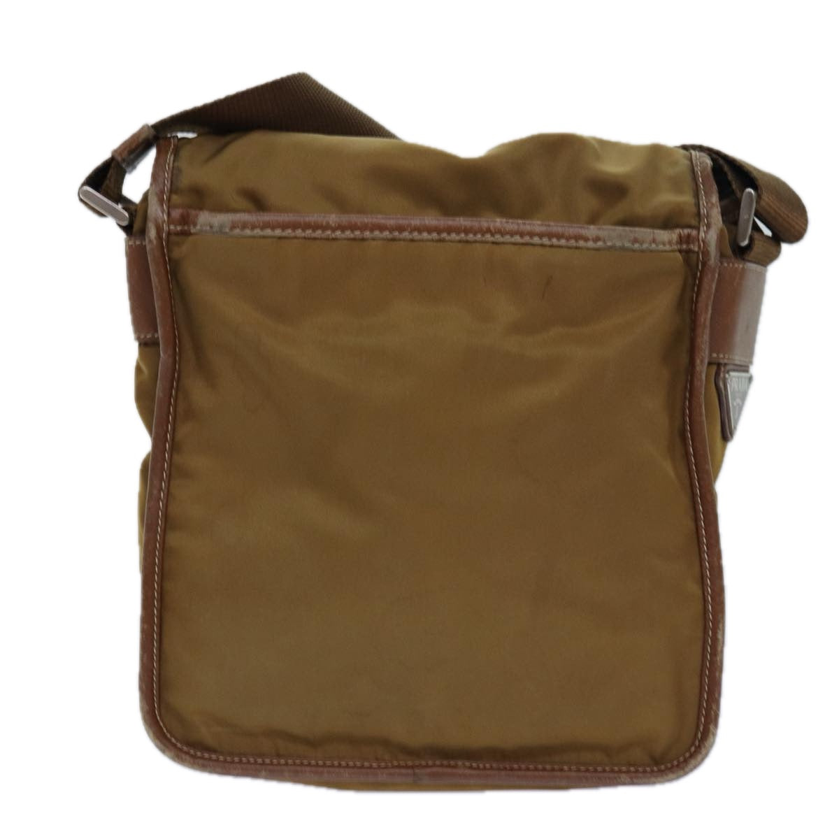 Luxury Prada Shoulder Bag Nylon Brown Silver  85483