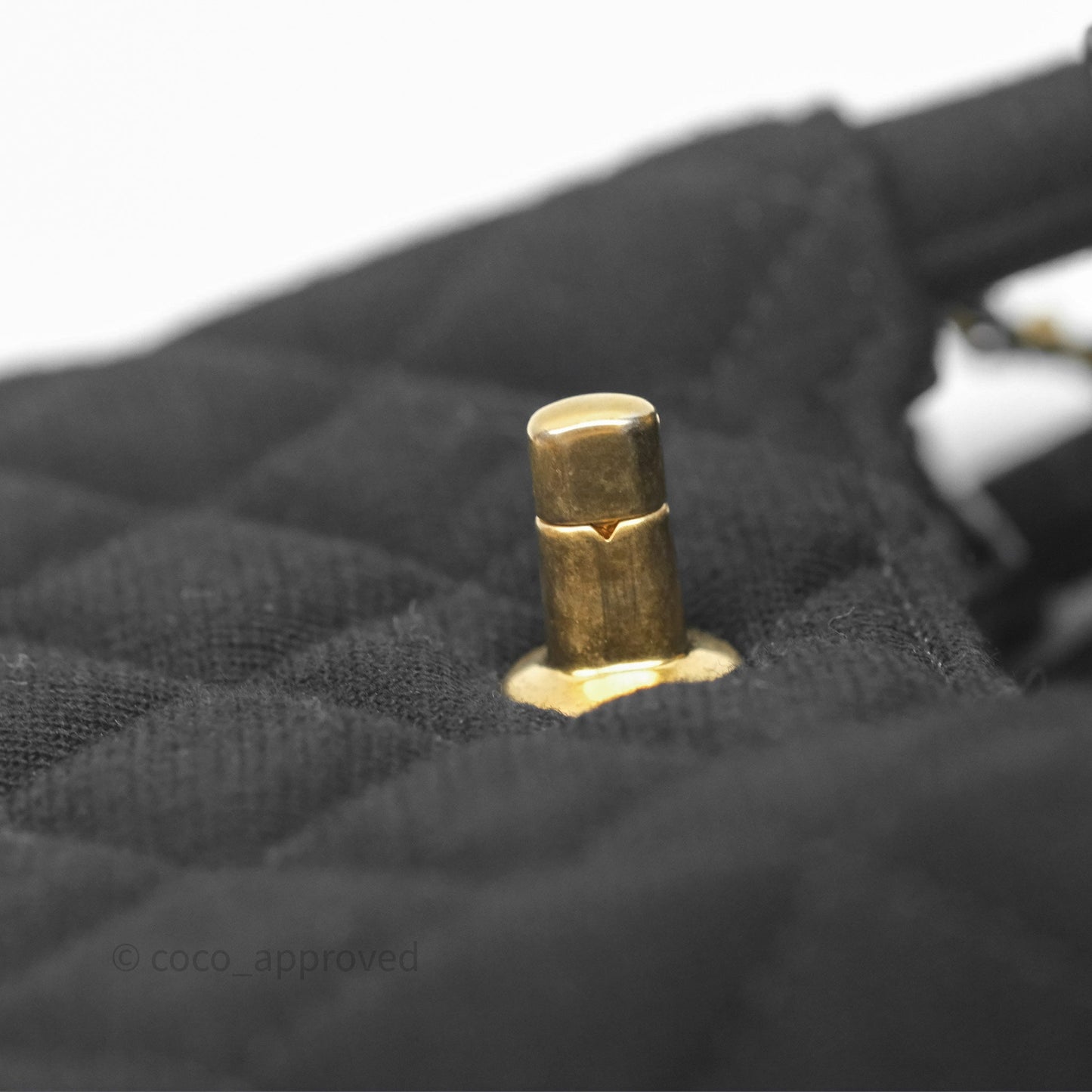 Chanel Mini Nano Kelly Bag Black Jersey Aged Gold Hardware 23K
