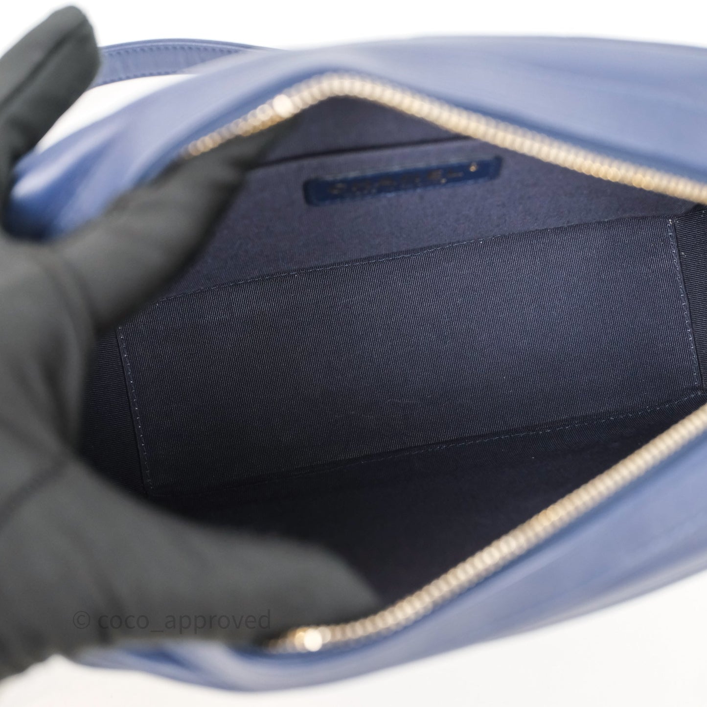 Chanel CC Octagon Camera Case Lambskin Navy Gold Hardware