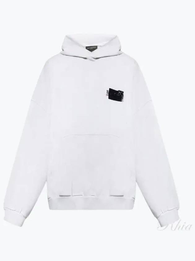 Luxury Balenciaga Logo Tape Hoodie White