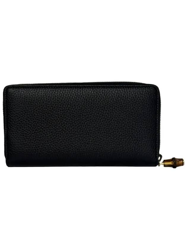 Luxury Gucci Trending 2025 GG Bamboo Zipper Around Long Wallet Black