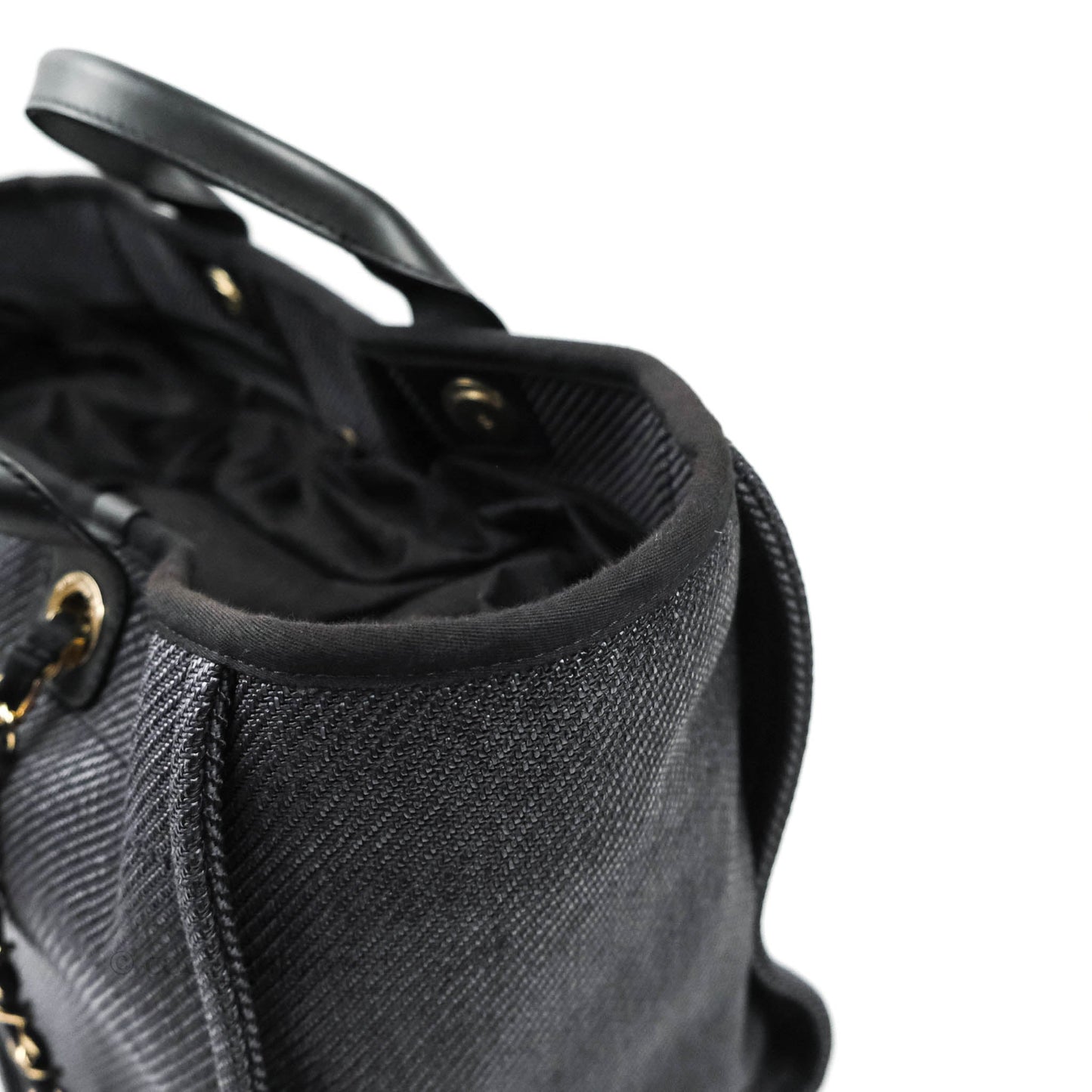 Chanel Large Deauville Charcoal Grey Canvas