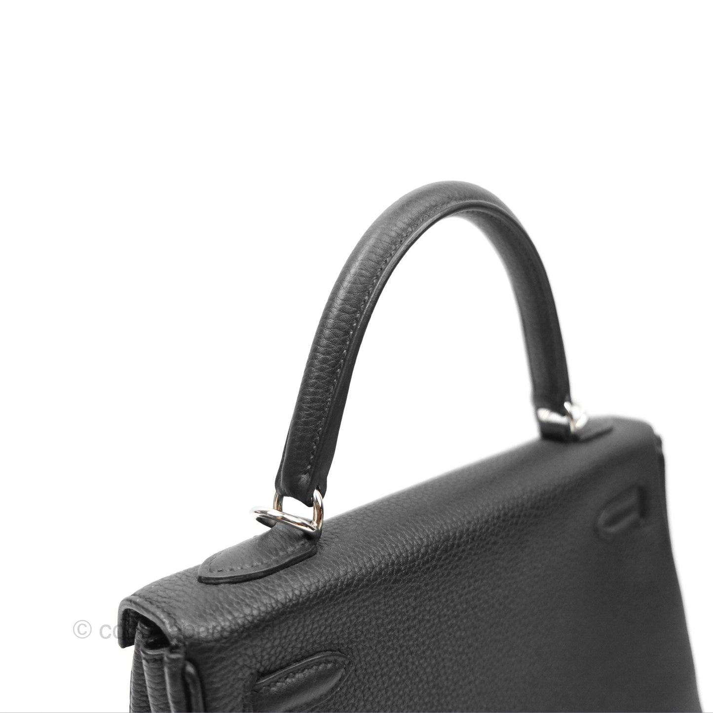 Hermès Retourne Kelly 25 Black Togo Palladium Hardware