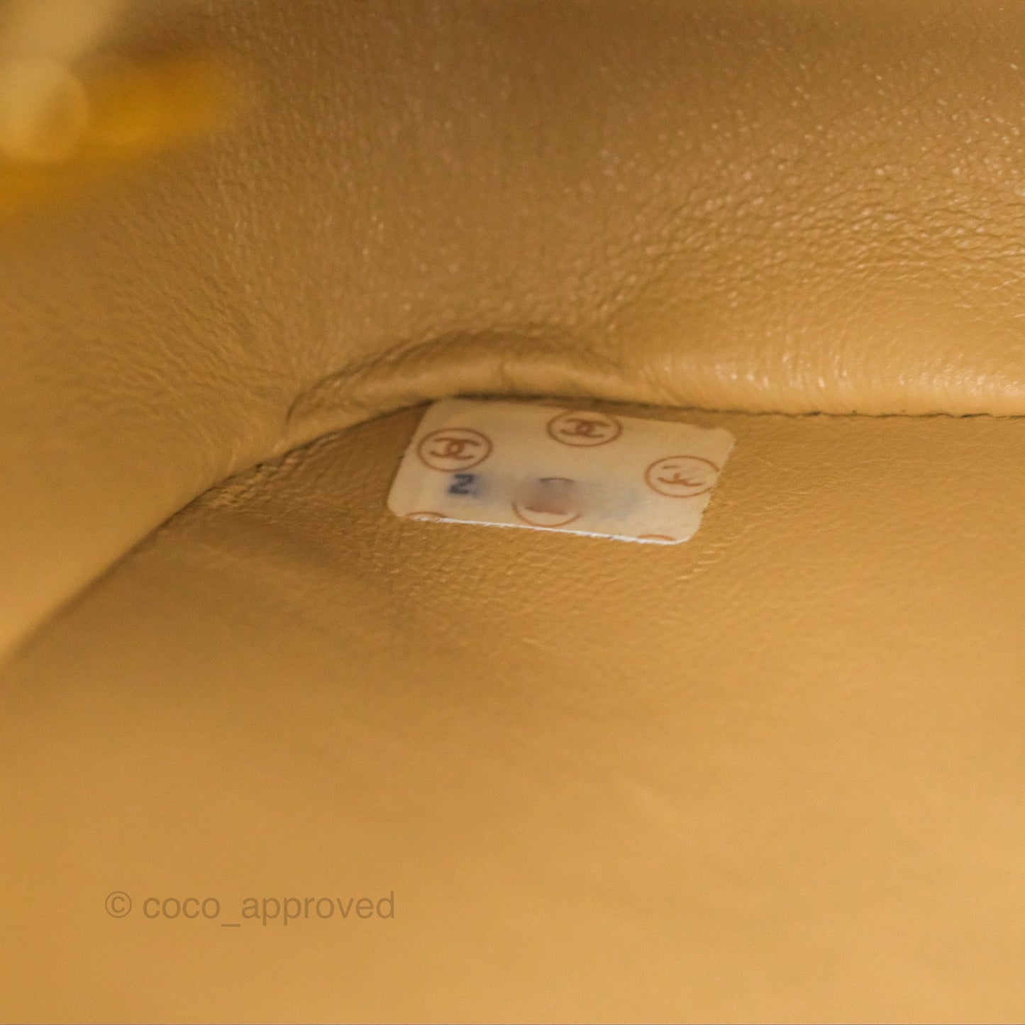 Chanel Vintage Flap Bag Beige Lambskin Gold Hardware