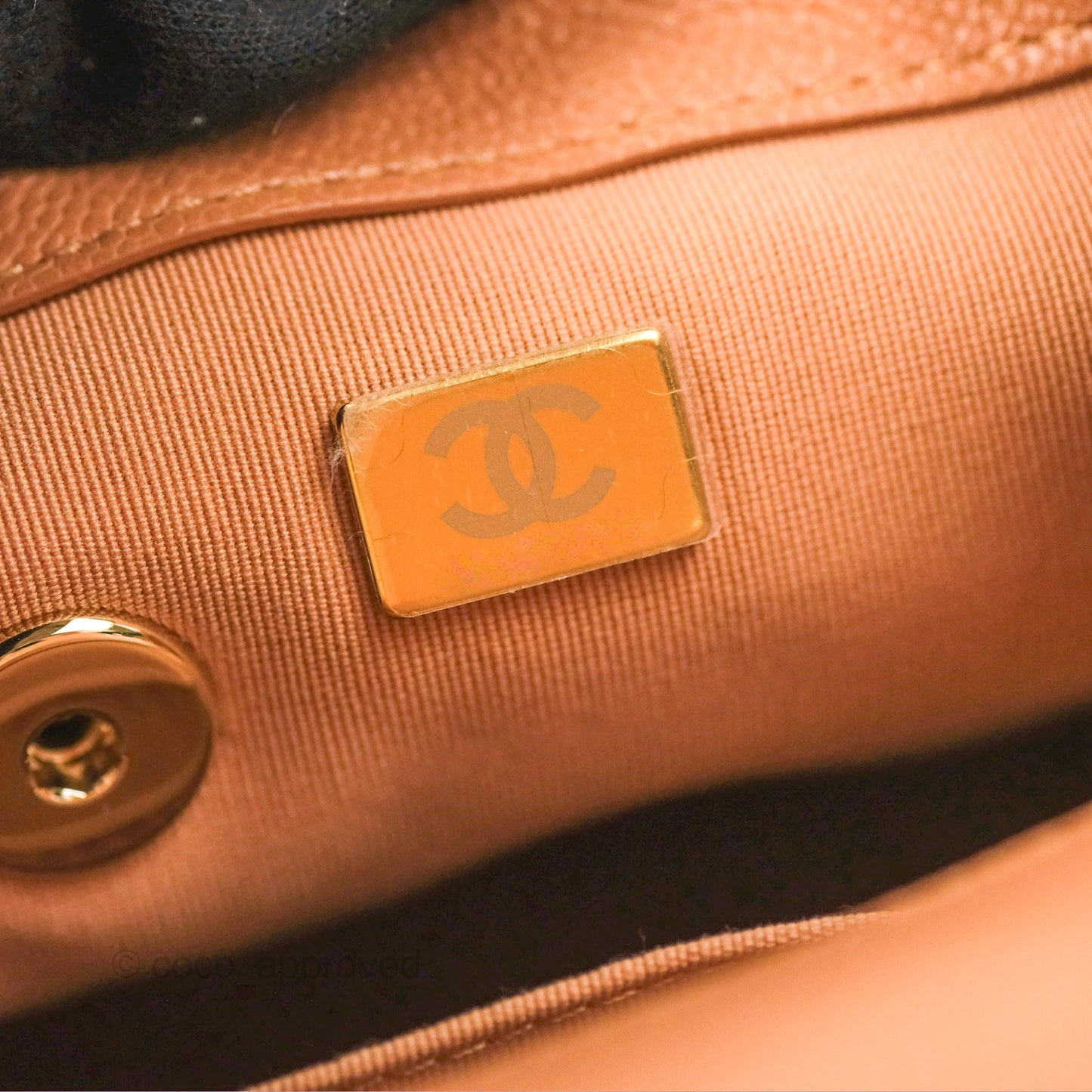 Chanel Duma Backpack Medium Dark Caramel Beige Caviar Gold Hardware