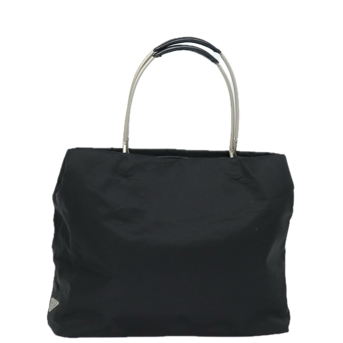 Luxury Prada Tote Bag Nylon Black Silver  85538