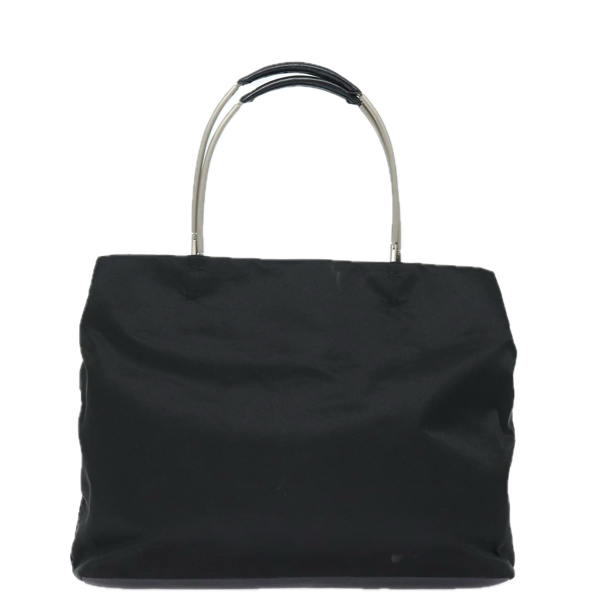 Luxury Prada Tote Bag Nylon Black Silver  85538