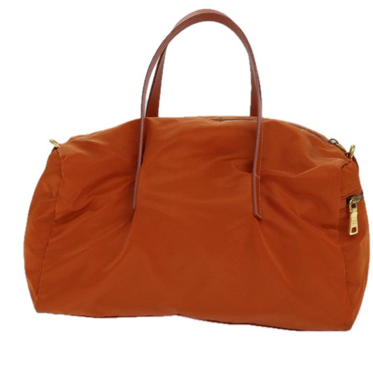 Luxury Prada Hand Bag Nylon 2way Orange Gold  85539
