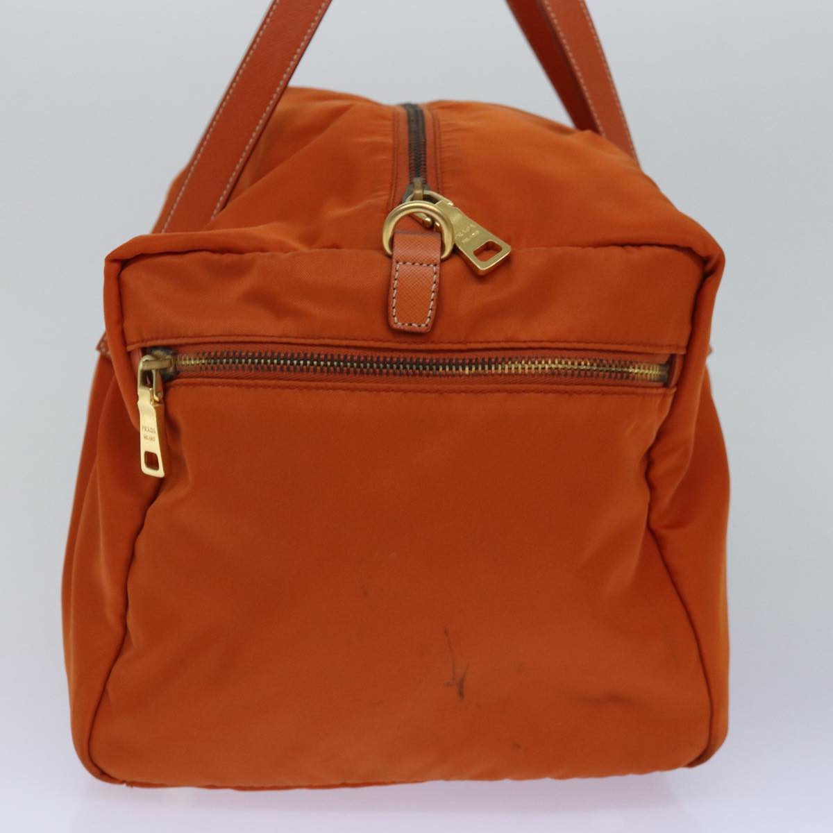 Luxury Prada Hand Bag Nylon 2way Orange Gold  85539