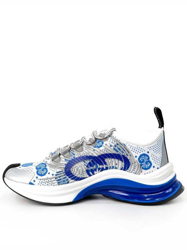 Luxury Gucci Trending 2025 35 5 Luxury Gucci Trending 2025 Women Run Monogram Knit Sneakers White Blue