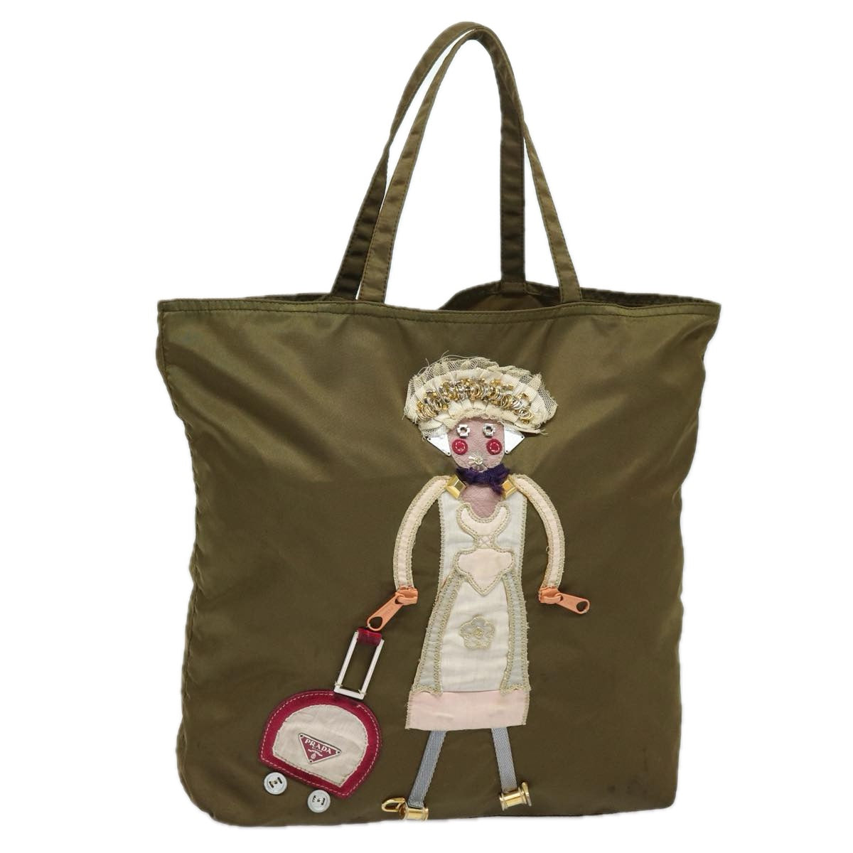 Luxury Prada Tote Bag Nylon Khaki  85540