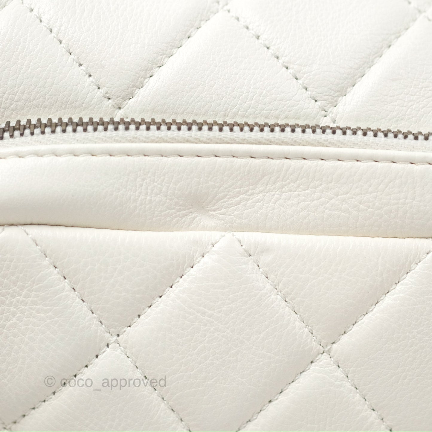 Chanel CC Crown Flap White Calfskin Antique Gold Hardware