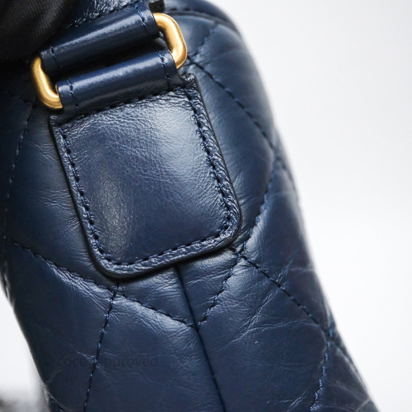 Chanel Quilted Small Gabrielle Hobo Navy Aged Calfskin Mixed Hardware