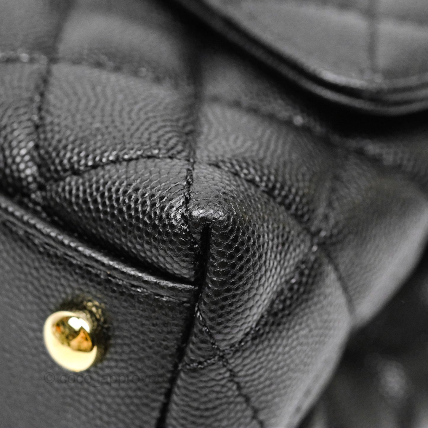 Chanel Small Coco Handle Black Caviar Gold Hardware