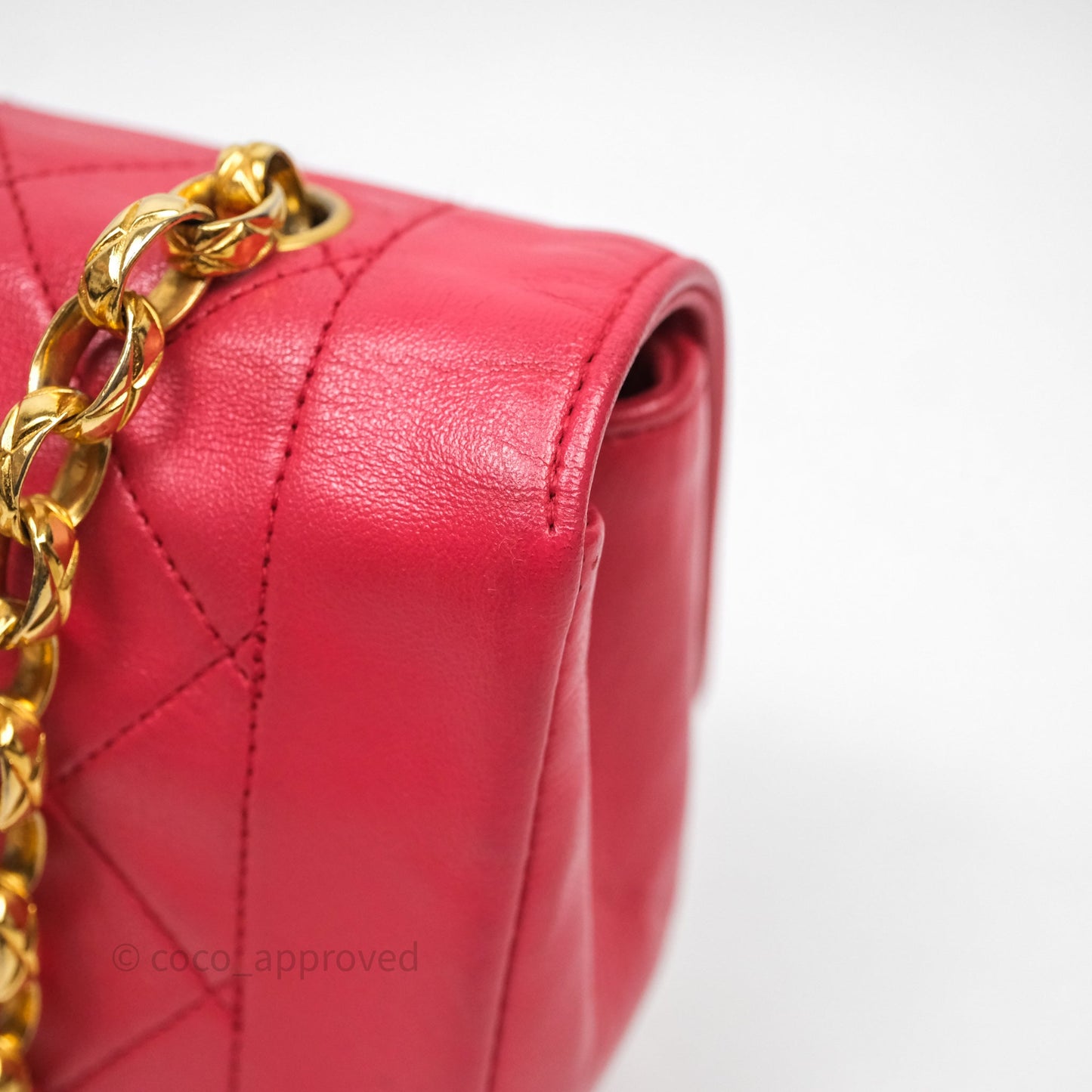 Chanel Vintage Mini Bijoux Chain Flap Bag Red Gold Hardware