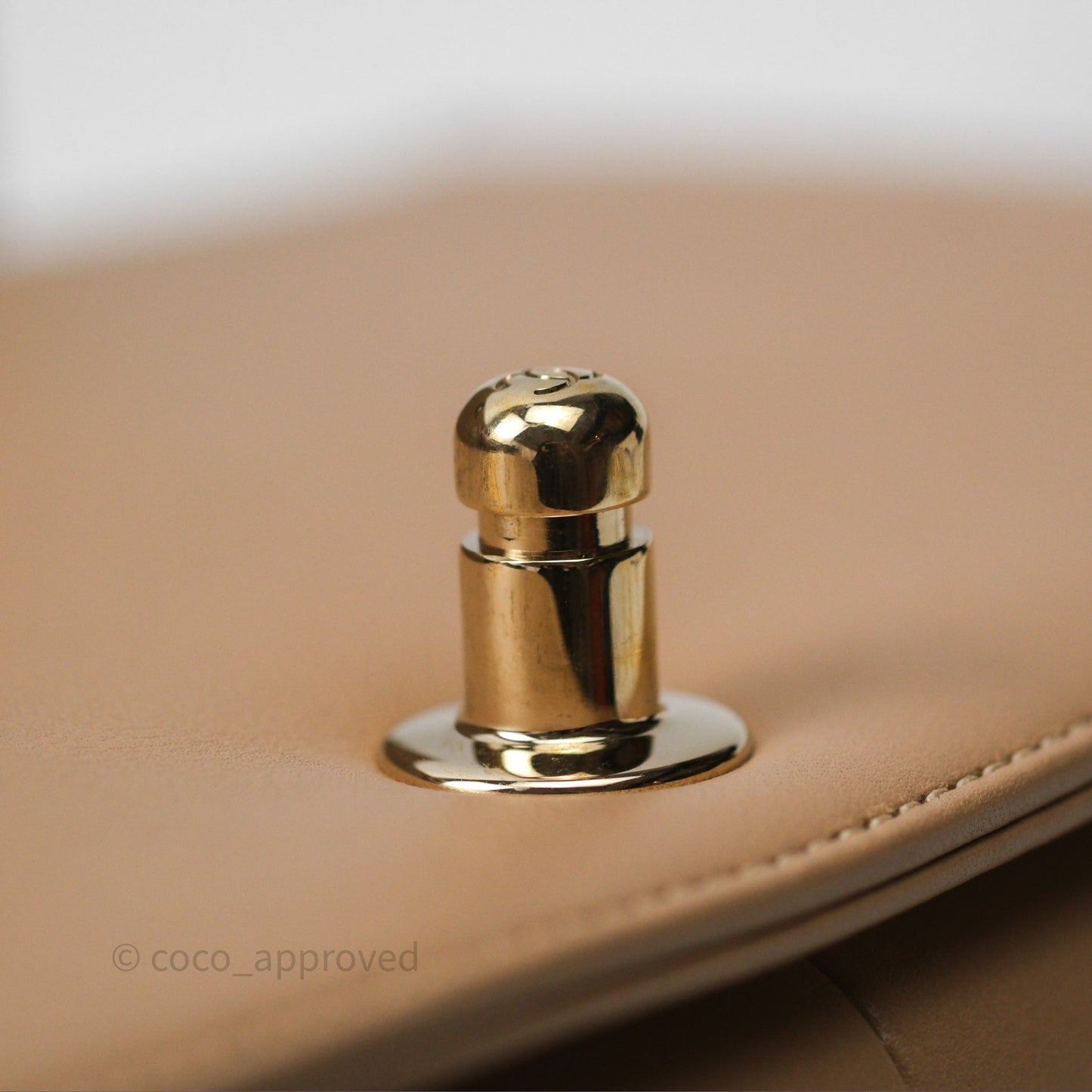 Chanel Boy Quilted Medium Beige Calfskin Gold Hardware