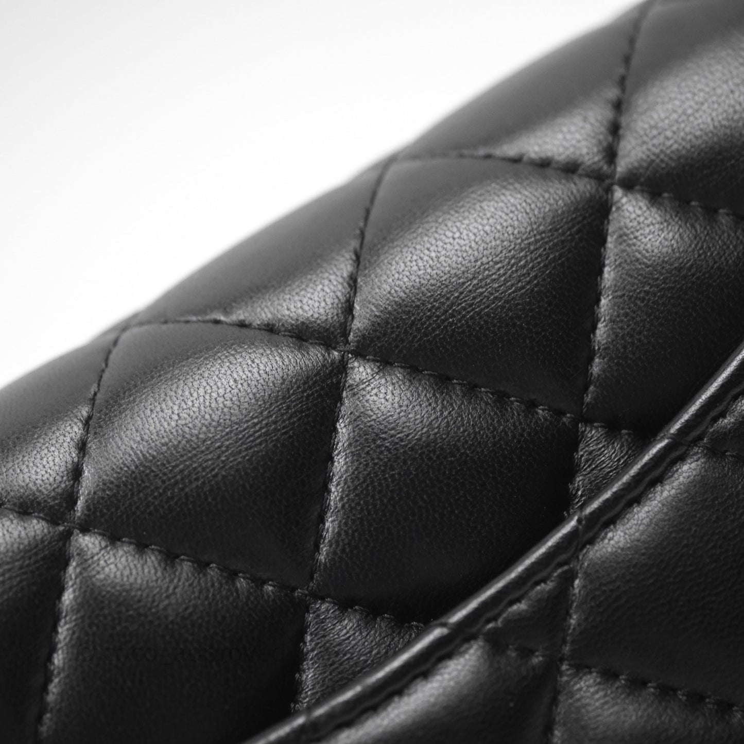 Chanel Quilted Pearl Crush Wallet on Chain WOC Black Lambskin Aged Gold Hardware