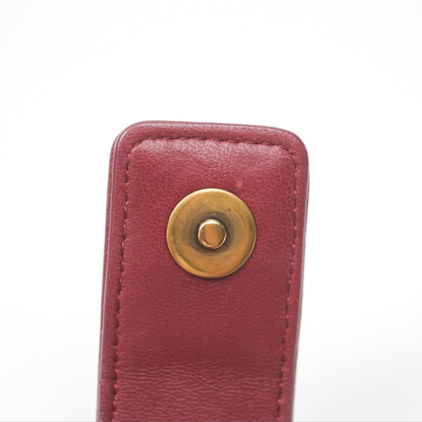 Chanel Quilted Boy Coin Case Dark Red Aged Gold Hardware
