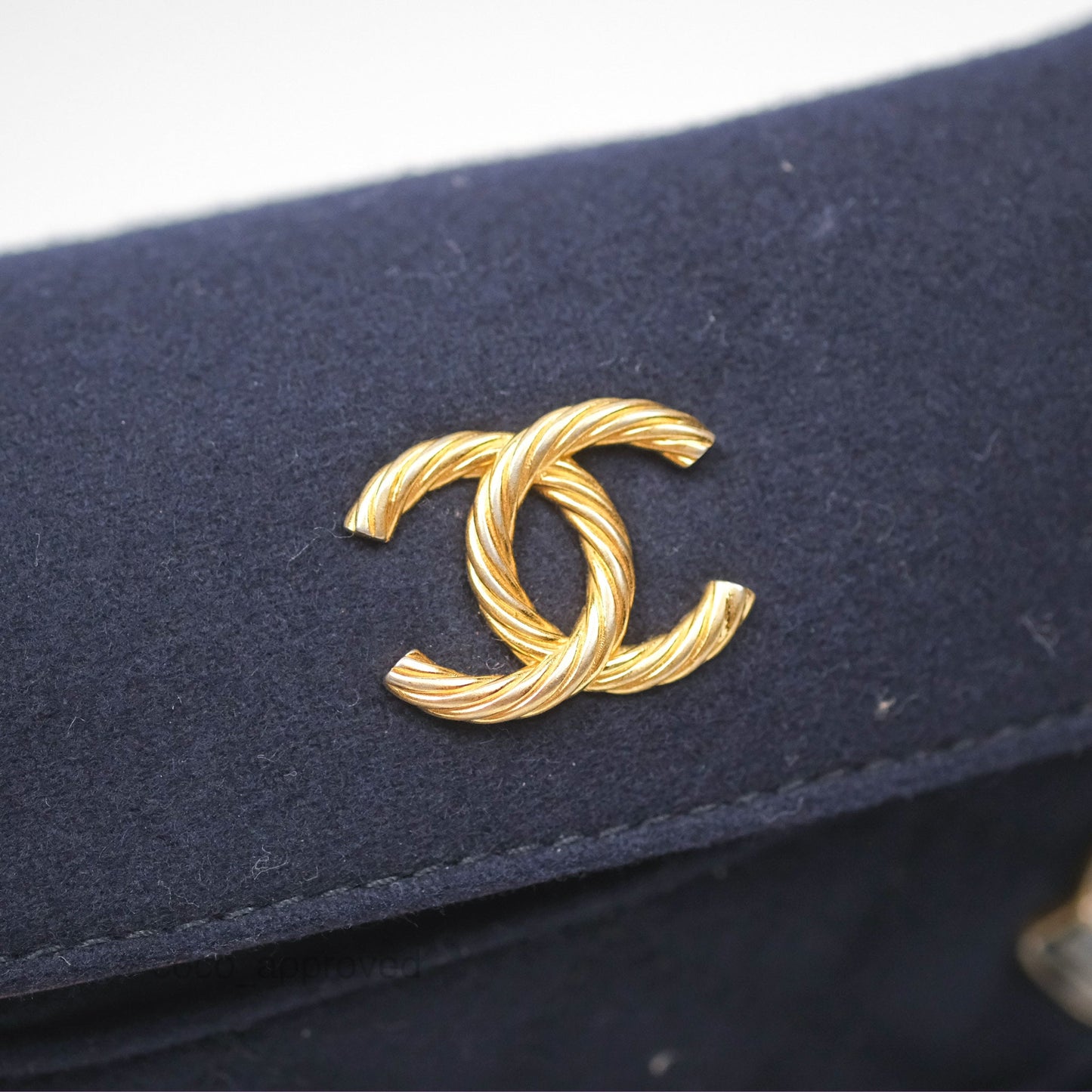 Chanel Paris Hamburg Charms Bucket Bag Navy Wool Lambskin