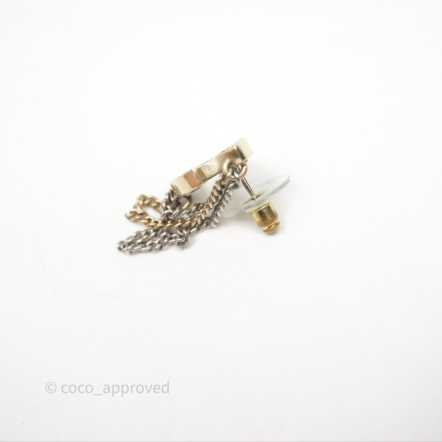 Chanel Crystal CC Chain Pendant Earrings 21B
