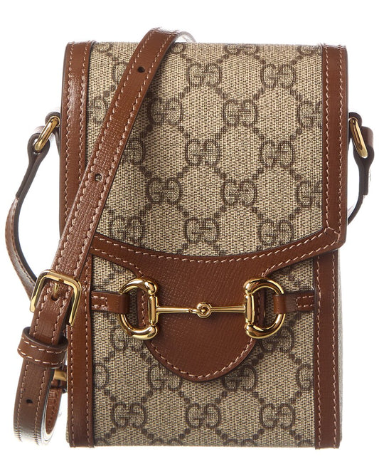 Luxury Gucci Trending 2025 Horsebit 1955 Mini GG Supreme Canvas & Leather Bag