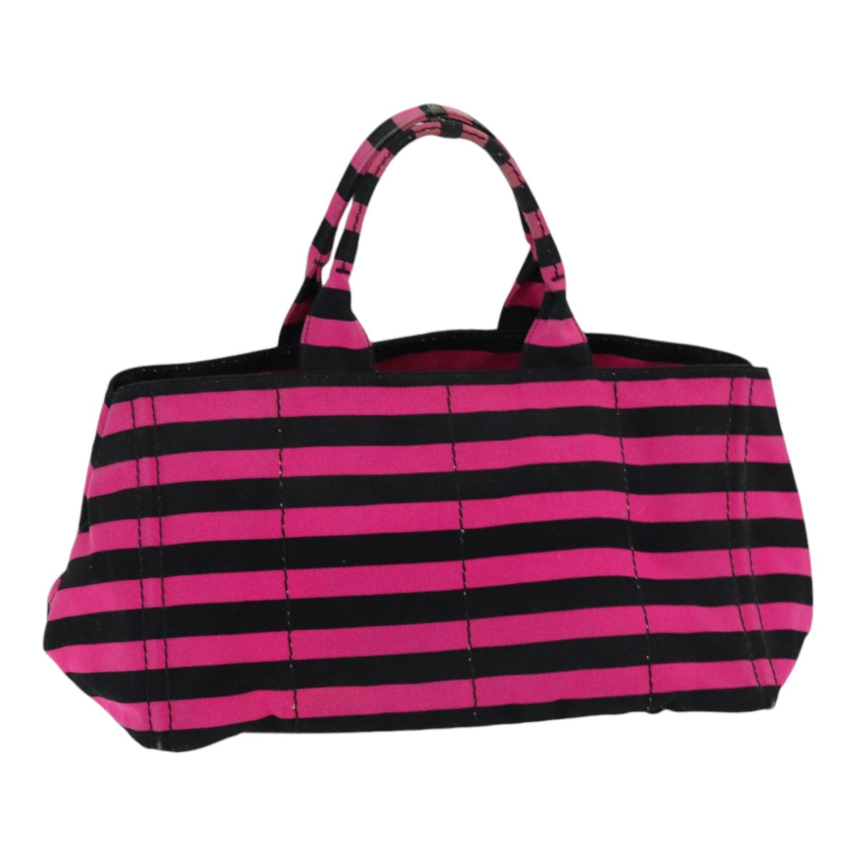 Luxury Prada Canapa GM Hand Bag Canvas Black Pink gold  85621