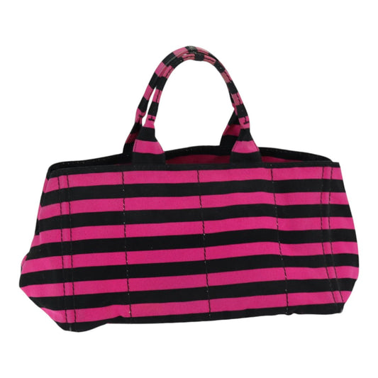 Luxury Prada Canapa GM Hand Bag Canvas Black Pink gold  85621