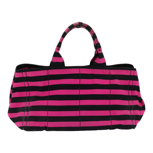 Luxury Prada Canapa GM Hand Bag Canvas Black Pink gold  85621