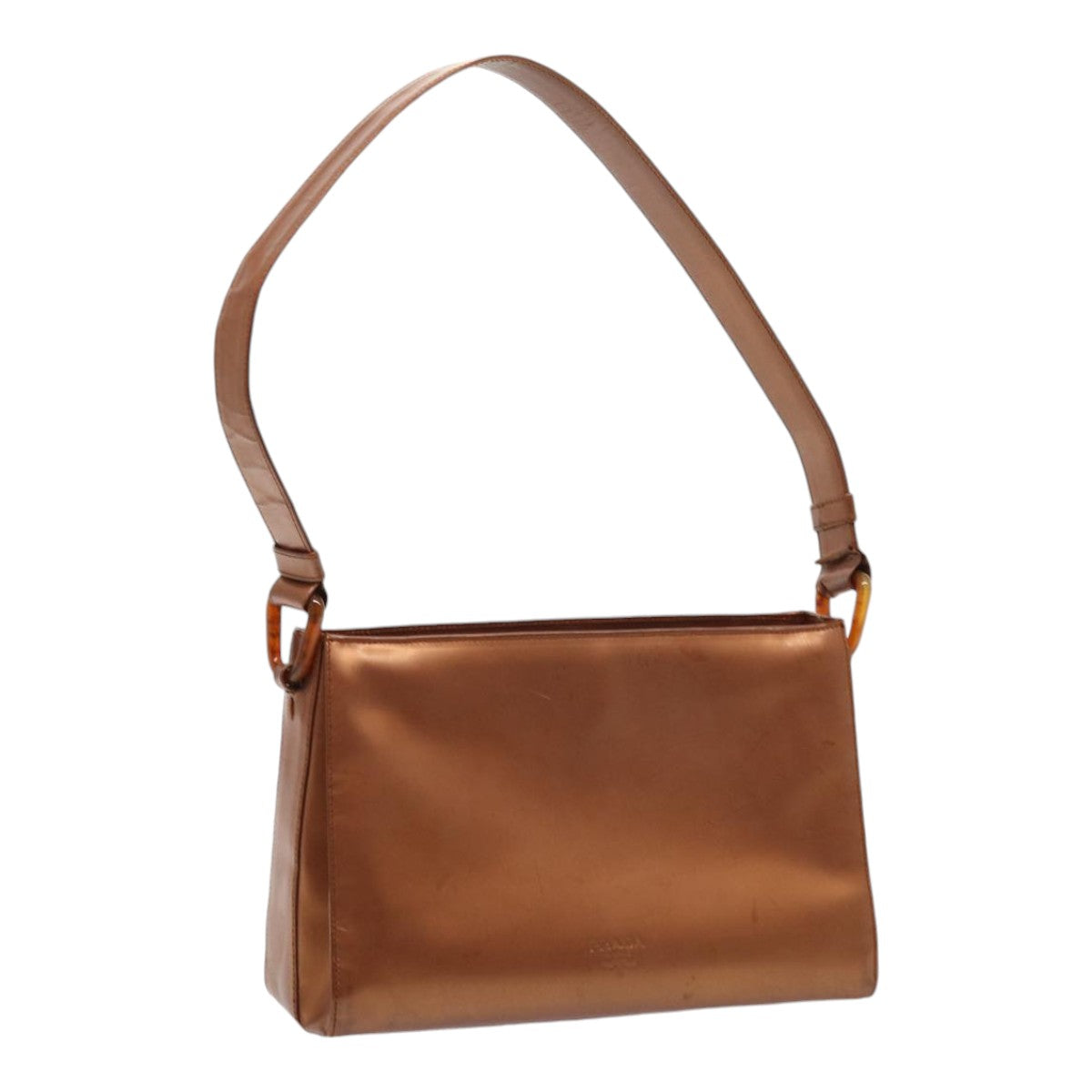 Luxury Prada Shoulder Bag Patent leather Bronze Silver  85623