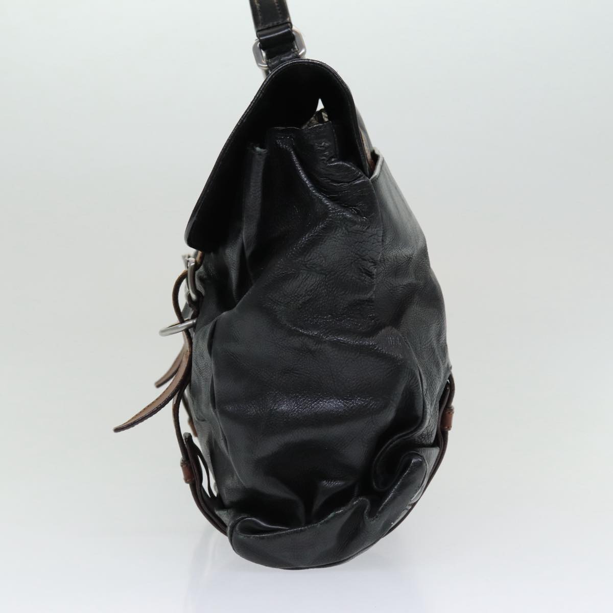 Luxury Prada Business Bag Leather Black Silver  85625