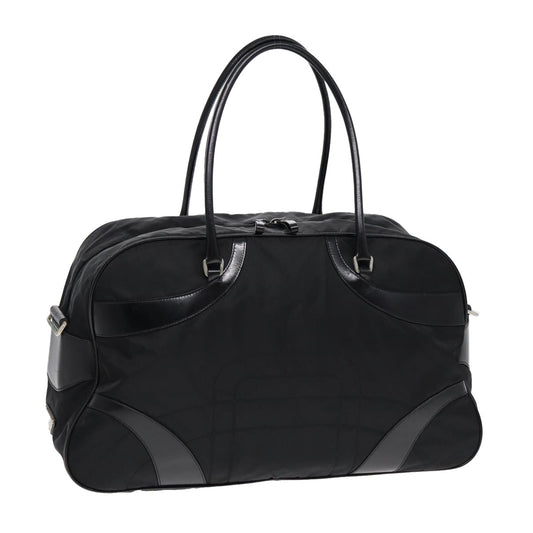 Luxury Prada Shoulder Bag Nylon Black Silver  85626