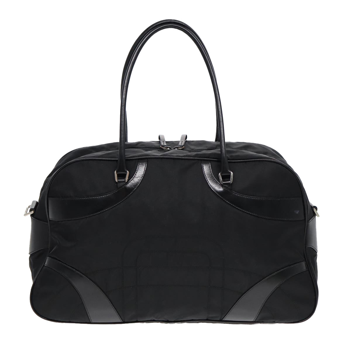 Luxury Prada Shoulder Bag Nylon Black Silver  85626