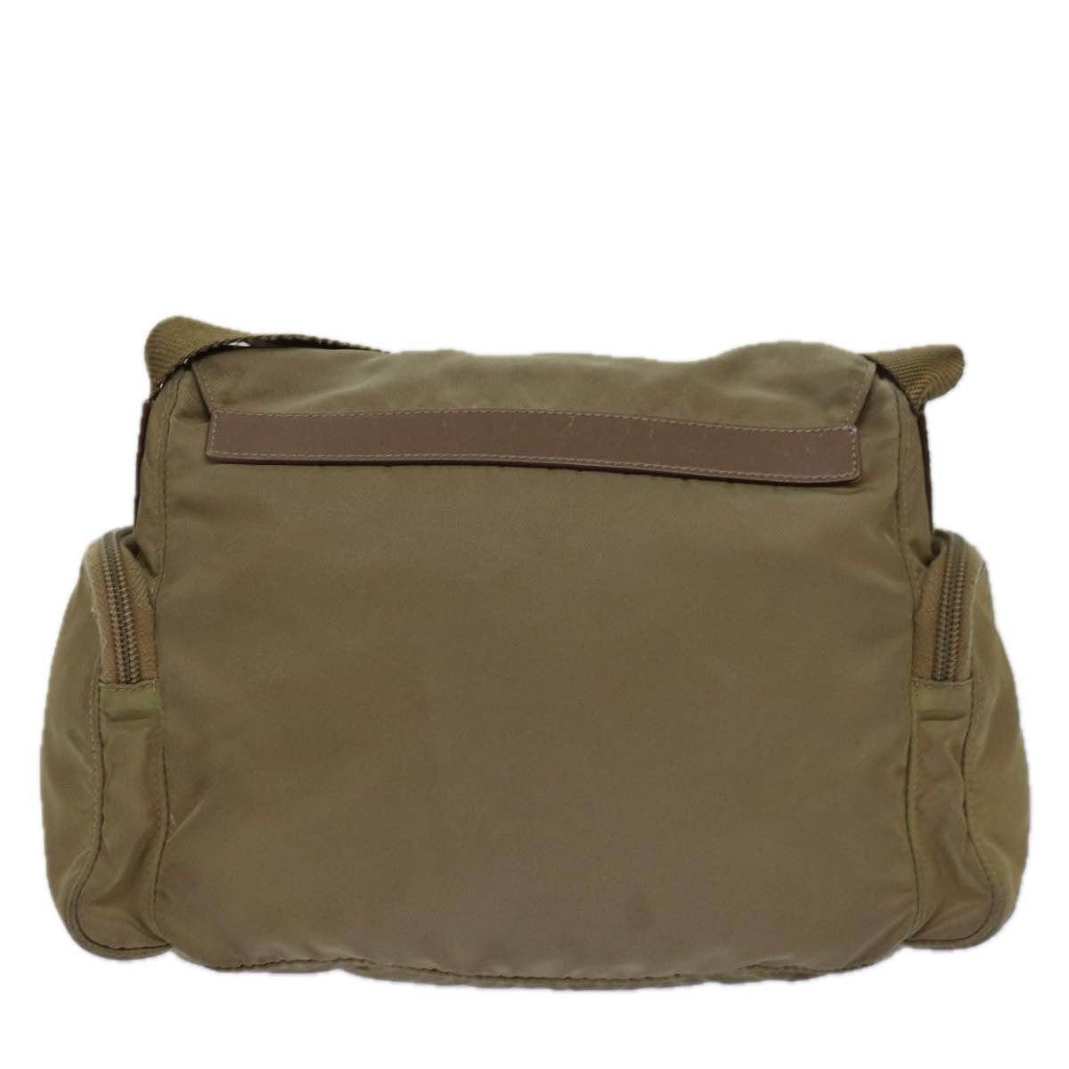 Luxury Prada Shoulder Bag Nylon Beige Silver  85627