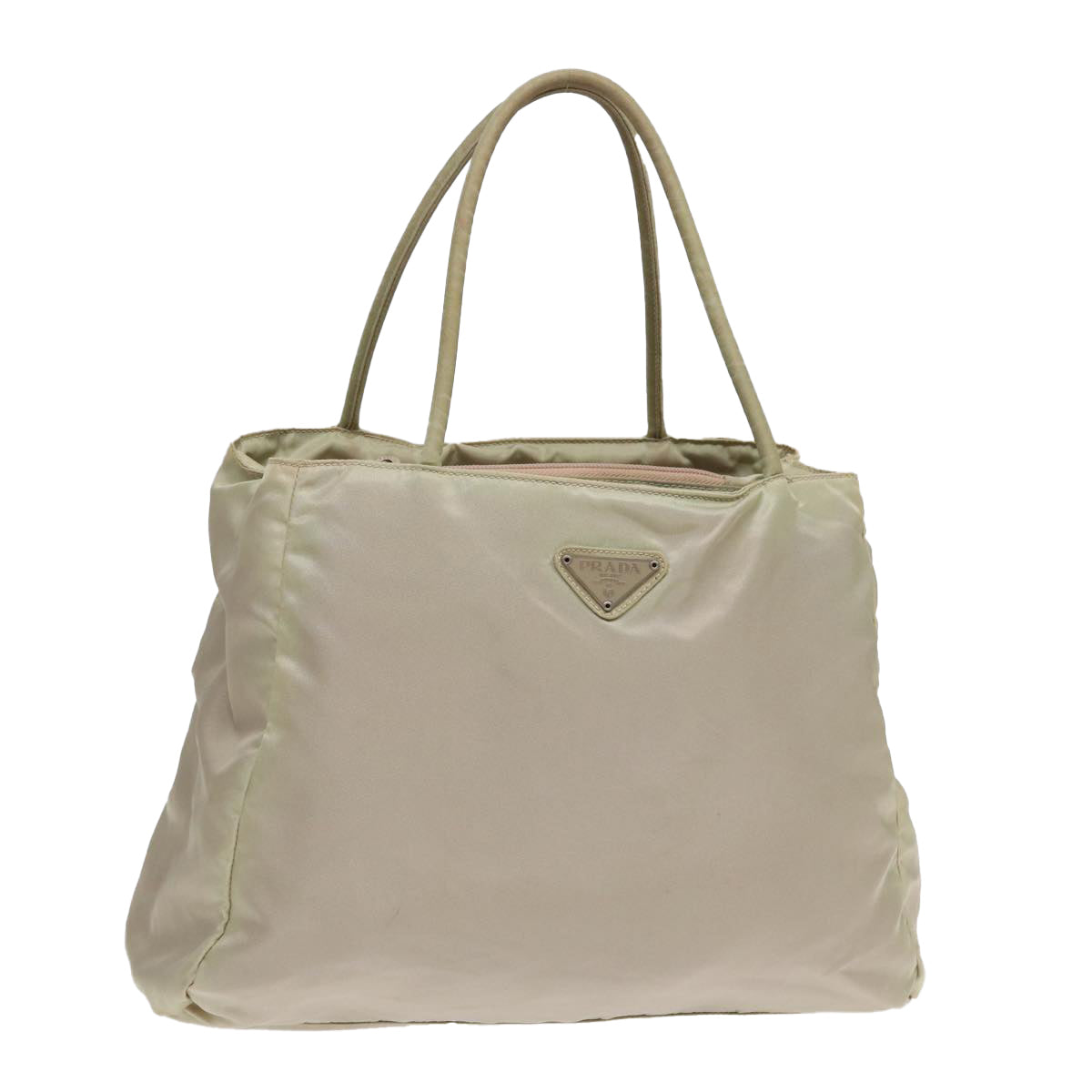 Luxury Prada Tote Bag Nylon Silver Cream  85629